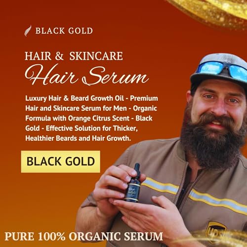All-Natural Beard Oil for Men – Luxury Beard Growth Oil – Organic Hair & Skin Serum with Orange Citrus Scent - 1 oz