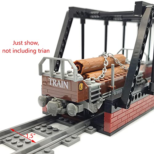 Classic Train Building Bridge City Passenger Express Train Tracks Toys Accessories Railroad Construction Building Block Compatible With Major Brand (Black Bridge) #TOP6