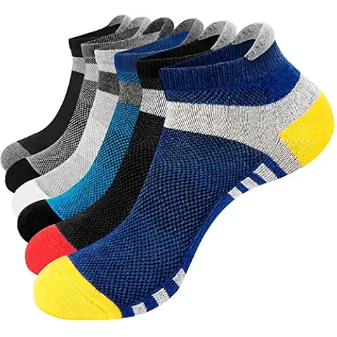 Niofind Calcetines Hombre, 6 Pares Calcetines Cortos Hombre y Mujer, Calcetines Tobilleros de Algodón, Calcetines Deporte Cover