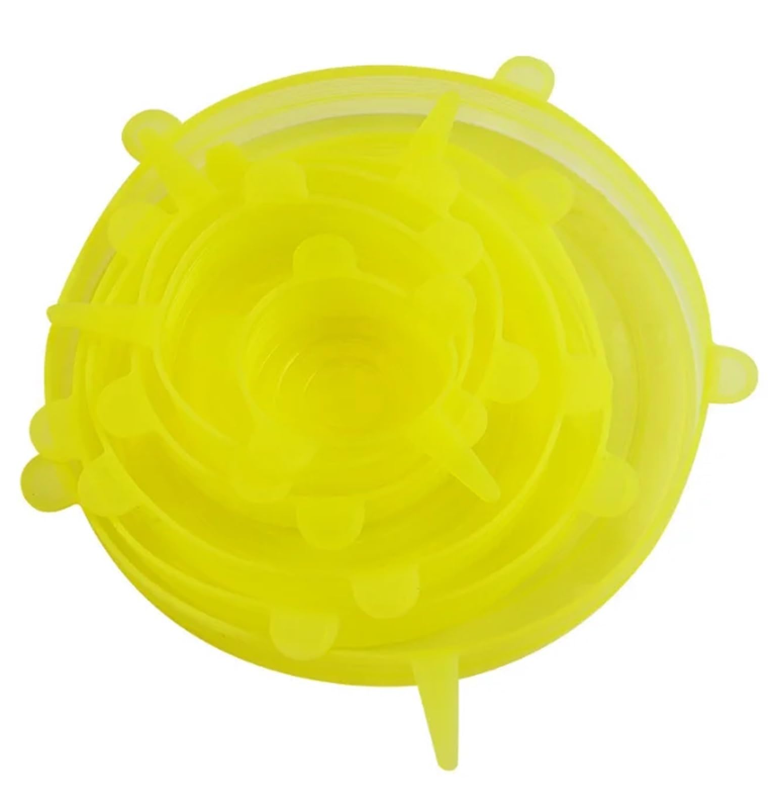 3Sets Silicone Preservation Cover Reusable Airtight Food Universal Dish Stretch Round Lids For Kitchen Accessories for Bowls Jars(Yellow)
