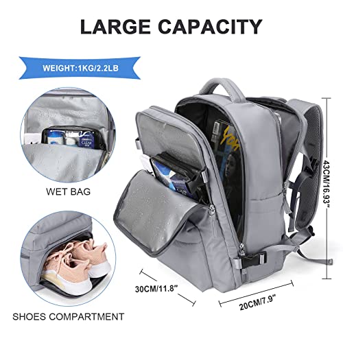 WONHOX Large Travel Backpack for Women Men - Flight Approved Business Laptop Bag
