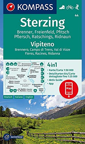 Télécharger Sterzing, Vipiteno 1:50 000: 4in1 Wanderkarte 1:50 000 mit Aktiv Guide und Detailkarten inklusive Ka Gratuit