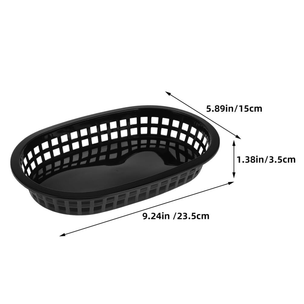 24 Cestini Fast Food Riutilizzabili in Plastica 9.25X5.91X1.38 Pollici Vassoio Barchetta Per Snack Hamburger Patatine Fritte E Pane Ristorante Buffet Catering Casa