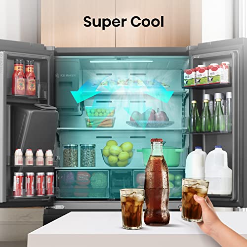 Hisense RQ760N4BFE Cross Door Kühl-Gefrierkombination /178,5 cm/Inverter Kompressor/Total NoFrost/Multi Air Flow/Wasserspender/Kühlteil 352 l/Gefrierteil 232 l/schwarz