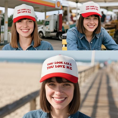 Funny Trucker Hats Embroidered Vintage Snapback Hat for Women Put It On My Husband's Tab Hats Gag Gifts Baseball Cap Red