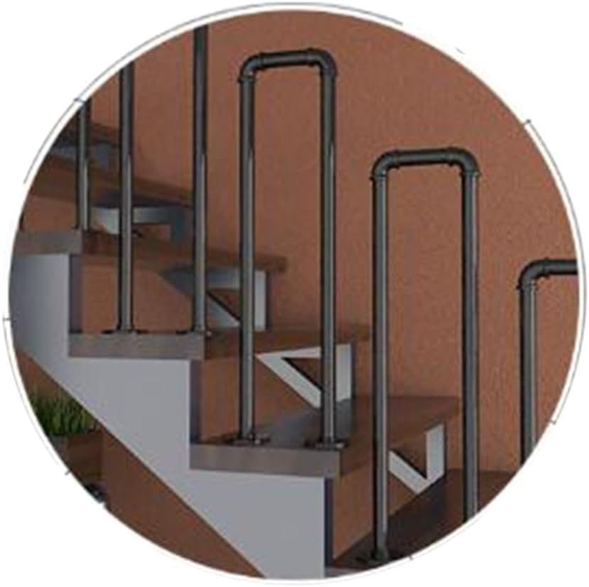 Rampe d'escalier anti-chute pour marches glissantes de porche et accès extérieur en fer