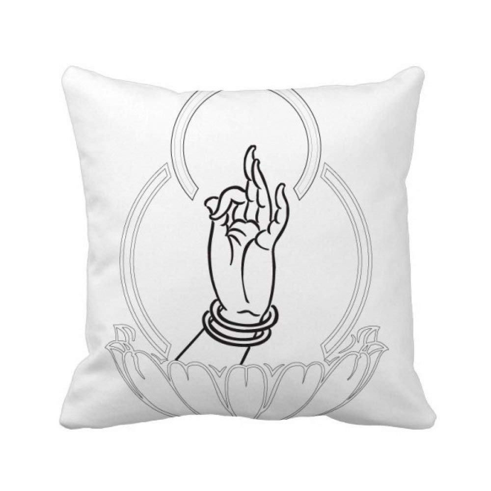 Coussin Lotus Bouddhisme 40x40cm carré multicolore pour décoration de canapé de salon