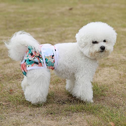 Image of Washable Dog Diapers Female 3 Pack Reusable Highly Absorbent Doggie Diapers, Flexible Doggy Diapers Female Durable Leak-Proof Diapers for Dog Period Heat Incontinence Potty Training, Medium