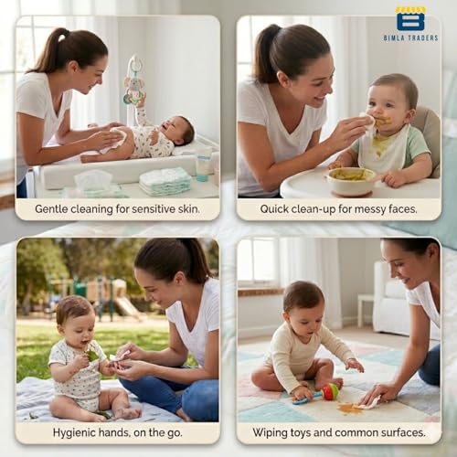 Image of CRAE Soft Natural Baby Wipes | Natural & Gentle Care | Ultra-Soft, Baby-Friendly Wet Wipes for Daily Use 120 Piece Pack (Pack of - 3)