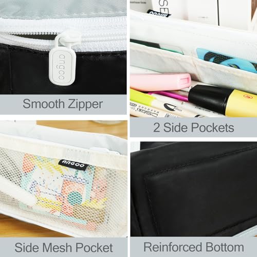 Image of Pencil Case Large Capacity Pencil Pouch Pen Bag with Big Compartment, Foldable Pencil Bags with Zipper Pencil Pouch, Student Pencil Case Stationery Bag for Girls and Boys Teen Adults Women Men (Gray)