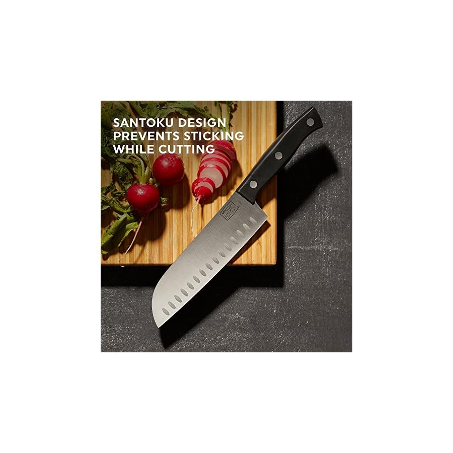 Chicago Cutlery Ellsworth (13-PC) Kitchen Knife Block Set With Wooden Block & Built-In Sharpener, Ergonomic Handles and Stainless Steel Professional Chef Knife Set & Scissors With Bottle Opener