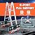Soctone Telescoping Ladder, A Frame Ladder, Multi Position with Stabilizer Bar, 330 lbs Security Load Ladder for Stairs Household or Outdoor Roof, 17 Ft, Orange