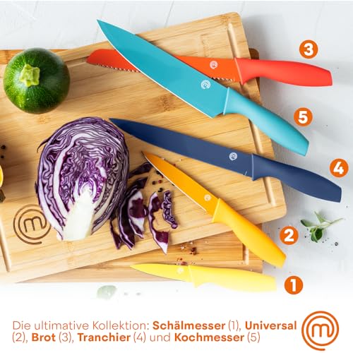 MasterChef Messerblock mit Messer, Messerset mit Block, 6-teilig, Farbig – Ansicht 2
