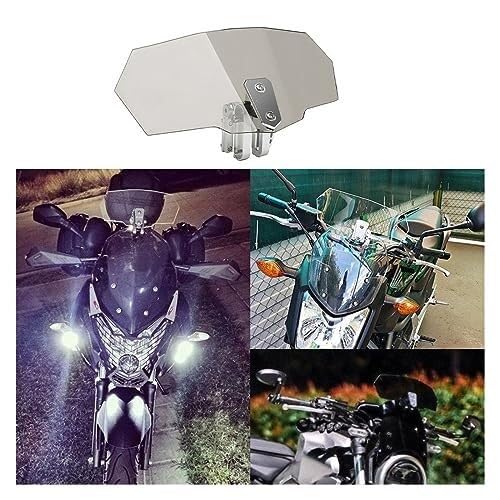 Moto Pare-Brise Déflecteur De Pare-brise 1 Pièce De Pare-brise De Scooter Extension De Pare-brise Réglable À Clipser Déflecteur De Pare-brise Becquet De Pare-brise(Dark smoke)