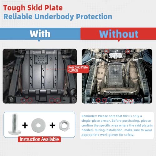 Image of High-Strength Steel Transmission Skid Plate for Ford F150 2015-2022 | OEM Under Diaper Rear Skid Plate - Heavy Duty, Hardened Build | Easy Installation | Rear Axle & Components Reinforcement Kit
