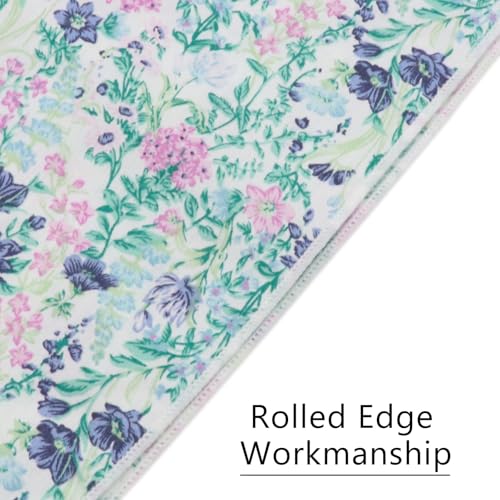Image of Floral Pocket Squares for Men with Holder Printed Flower Mens Handkerchief Cotton Suit Pocket Hanky for Wedding