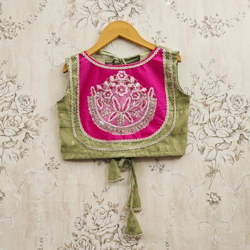 Image of Kids Traditional Lehenga Choli Set with Embroidered Pink Choli & Dupatta