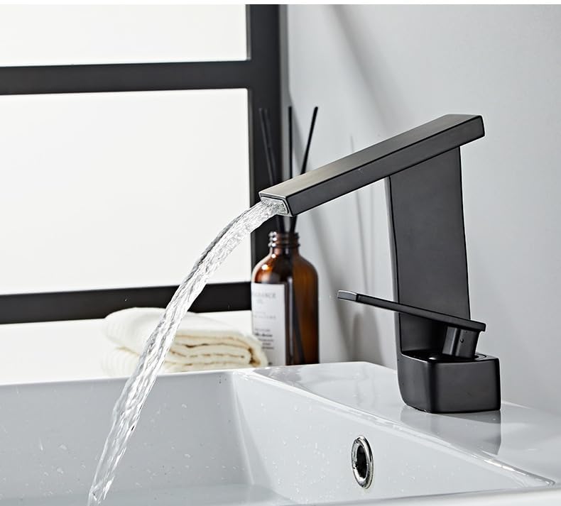 Robinet d'évier mitigeur cascade en laiton avec commande unique chaude et froide - 5