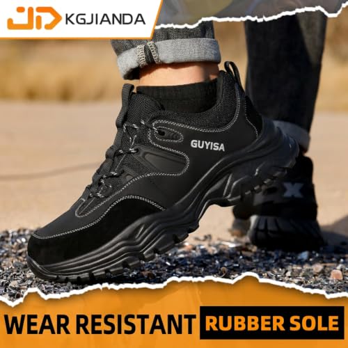 Image of Steel Toe Shoes for Men, Lightweight Safety Work Shoes, Breathable Puncture-Resistant Work Shoes for Warehouse, Factory and Light Construction