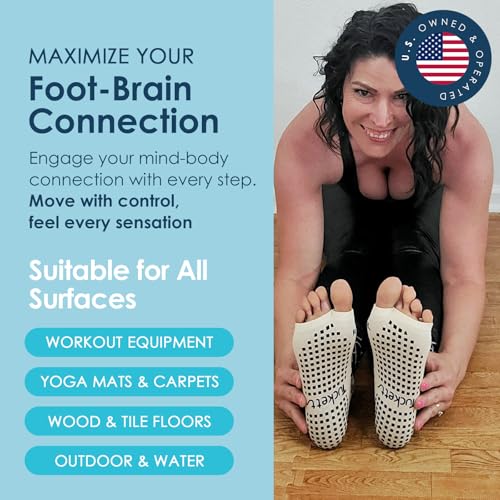 Tucketts Crew Toeless Non-Slip Grip Socks - Anti Skid Yoga, Barre, Pilates, Home & Leisure, Pedicure4