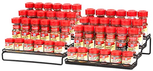 4 Tier Expandable Spice Rack Organizer for Cabinet 115 to 23 Inch Step Shelf Spice Storage Holder for Kitchen Countertop Cupboard Pantry