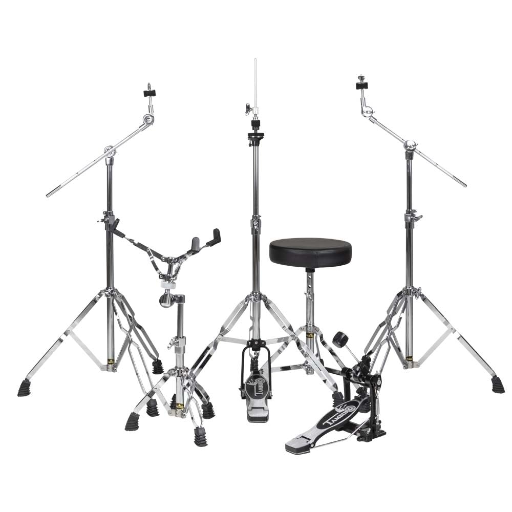Tamburo T5 LX Batteria Acustica, 5 Pezzi in Legno di Pioppo, Finitura Wood Grain Black, con Hardware Completo