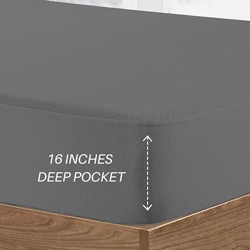 Miniatura 5 de Juego de sábanas de algodón egipcio tamaño matrimonial, juego de sábanas de 4 piezas, sábanas de hotel de lujo de 800 hilos, sábanas de hotel de