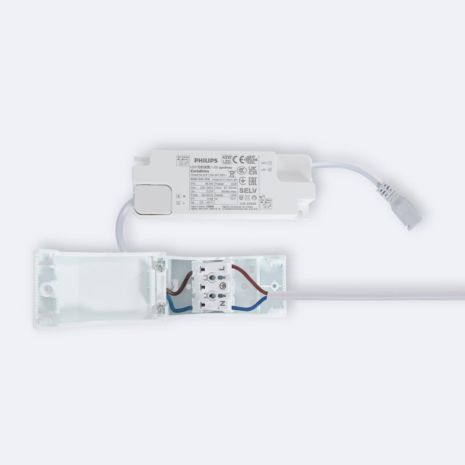 LEDKIA LIGHTING Panneau LED 60x60 cm 40W 4000lm avec boîtier de connexion rapide et câble de sécurité 6000K Certadrive Individuel Blanc froid
