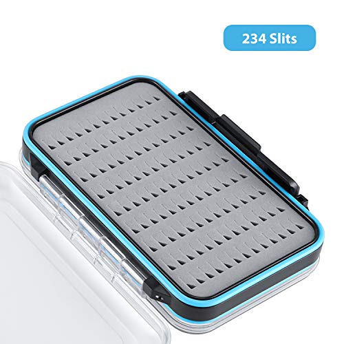 Image of Magreel Waterproof Fly Fishing Box, Two Sided Lightweight Flies Lure Case, Easy Grip Transparent Fishing Box-Multiple Sizes