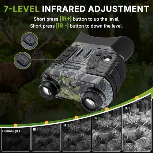 Image of Night Vision Goggles, 4K Night Vision Binoculars for Adults, 36MP, 1300FT Range,8X Digital Zoom, Flashlight & Compass, 5000mAh Battery, Infrared Vision, 32GB Card, for Camping & Security