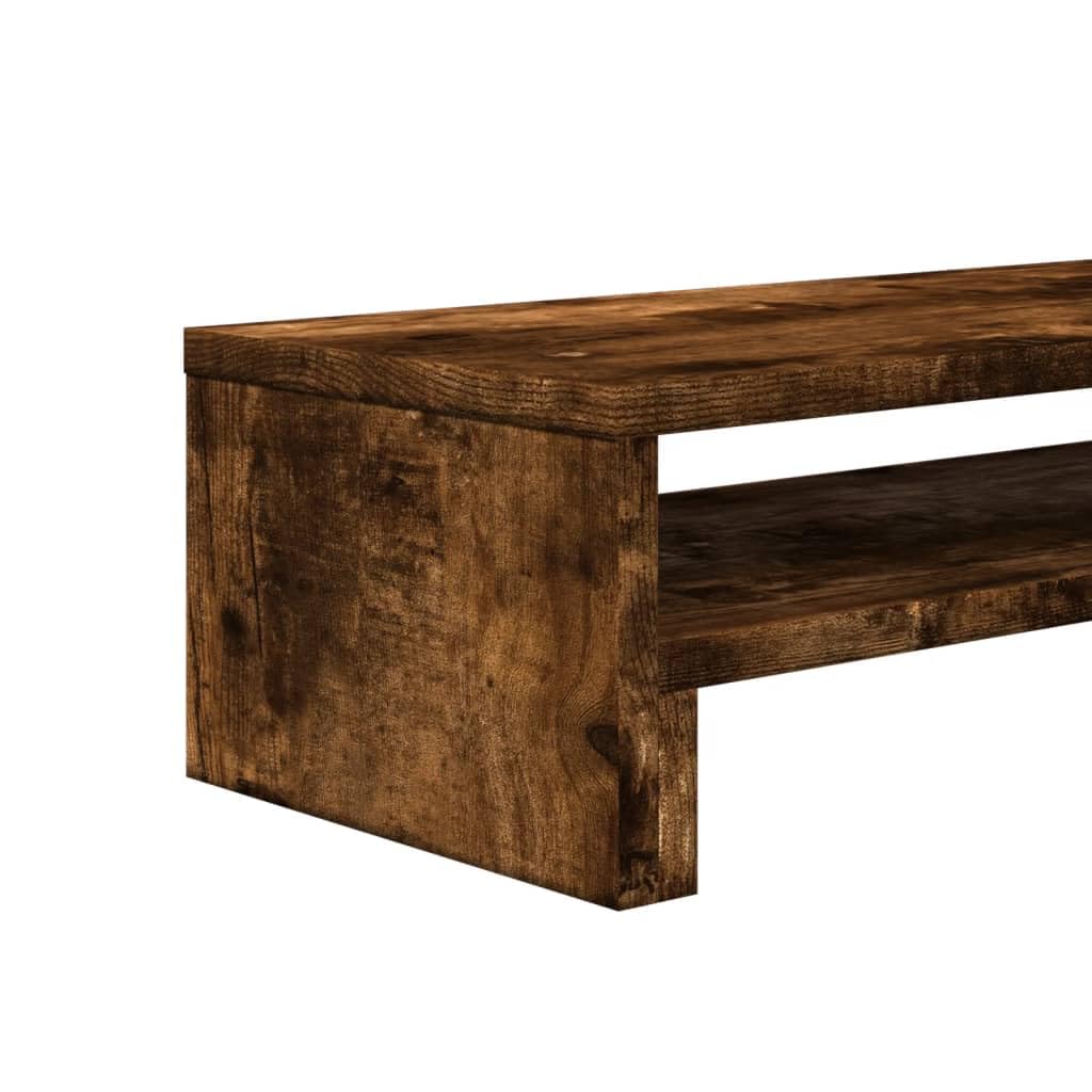 Supporto per monitor in rovere affumicato, 54 x 22 x 15 cm, rialzo ergonomico da scrivania in legno per ufficio e casa
