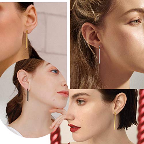 Plain Vertical Bar Dangle Earrings Women Men 316L Stainless Steel Long Bars Drop Earrings Fashion Dainty Jewelry Se0012G #TOP1