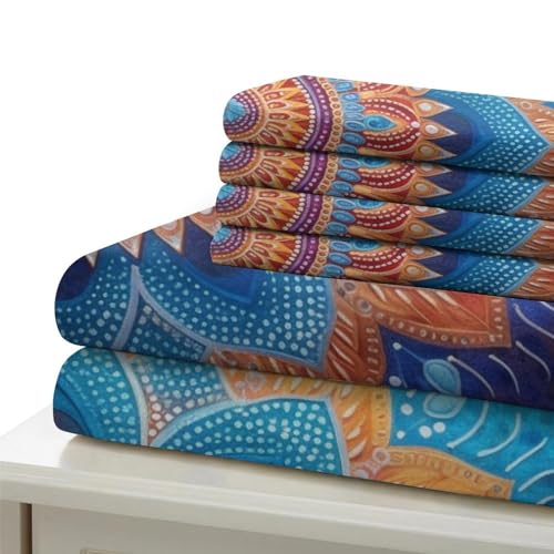Parure de lit microfibre douce lit double avec housse de couette fleurs