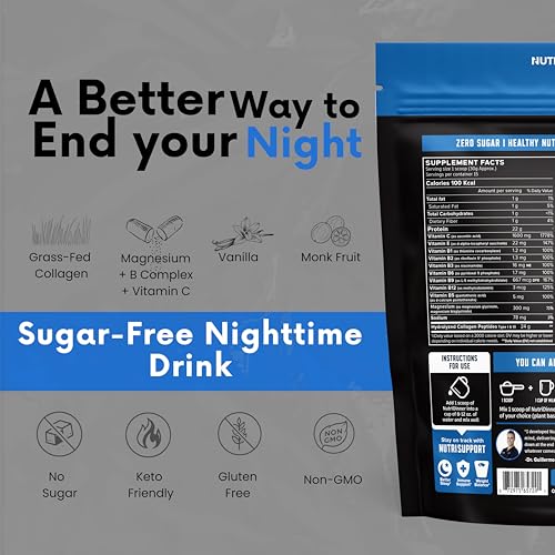 Image of NutriDinner by Nutrillermo | Grass-Fed Collagen Protein Powder | Collagen with Magnesium B-Vitamins | Collagen Supplement for Sleep and Recovery (14,9, Vanilla)