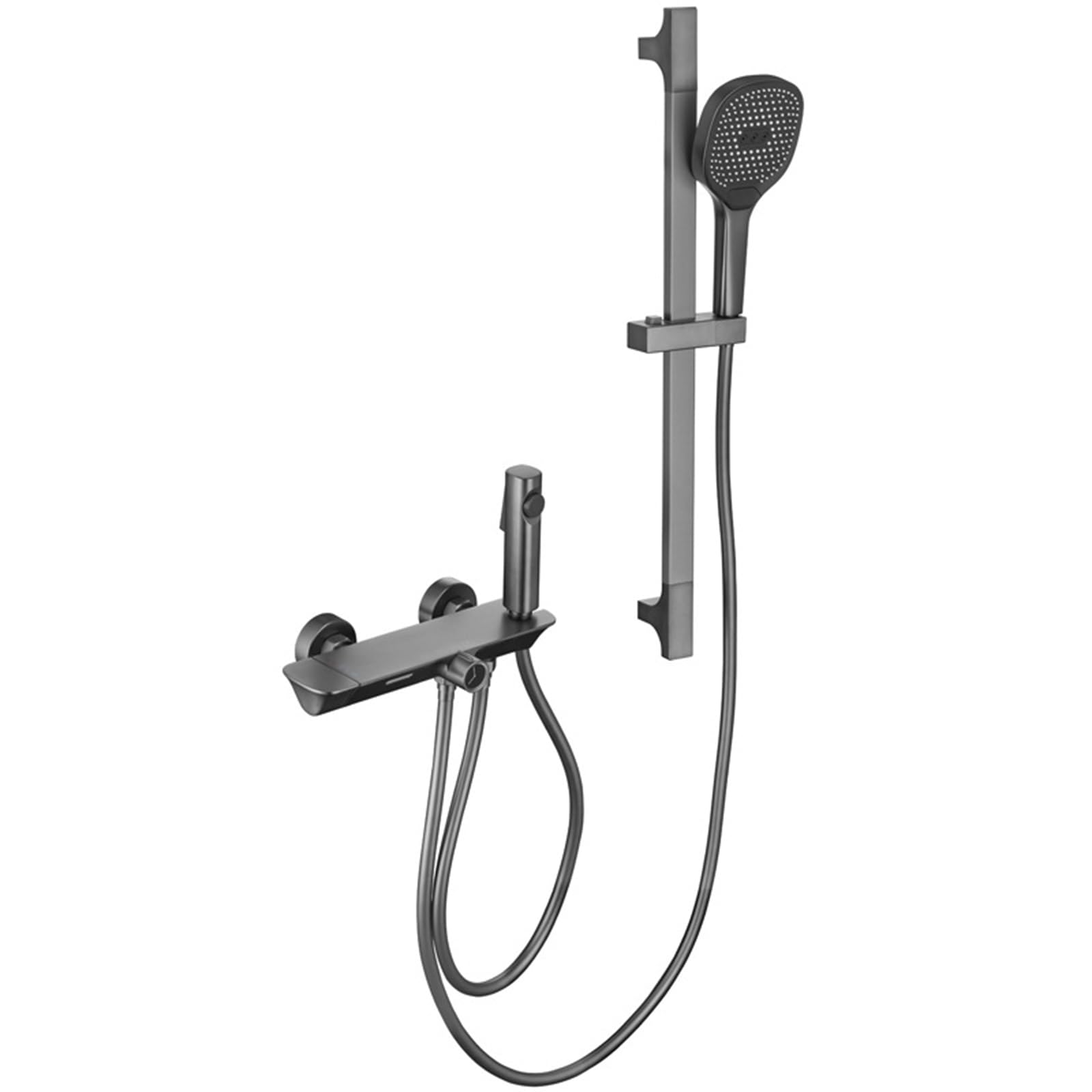 Robinet de bain et pommeau de douche gris pour transformer votre salle de bain en spa moderne
