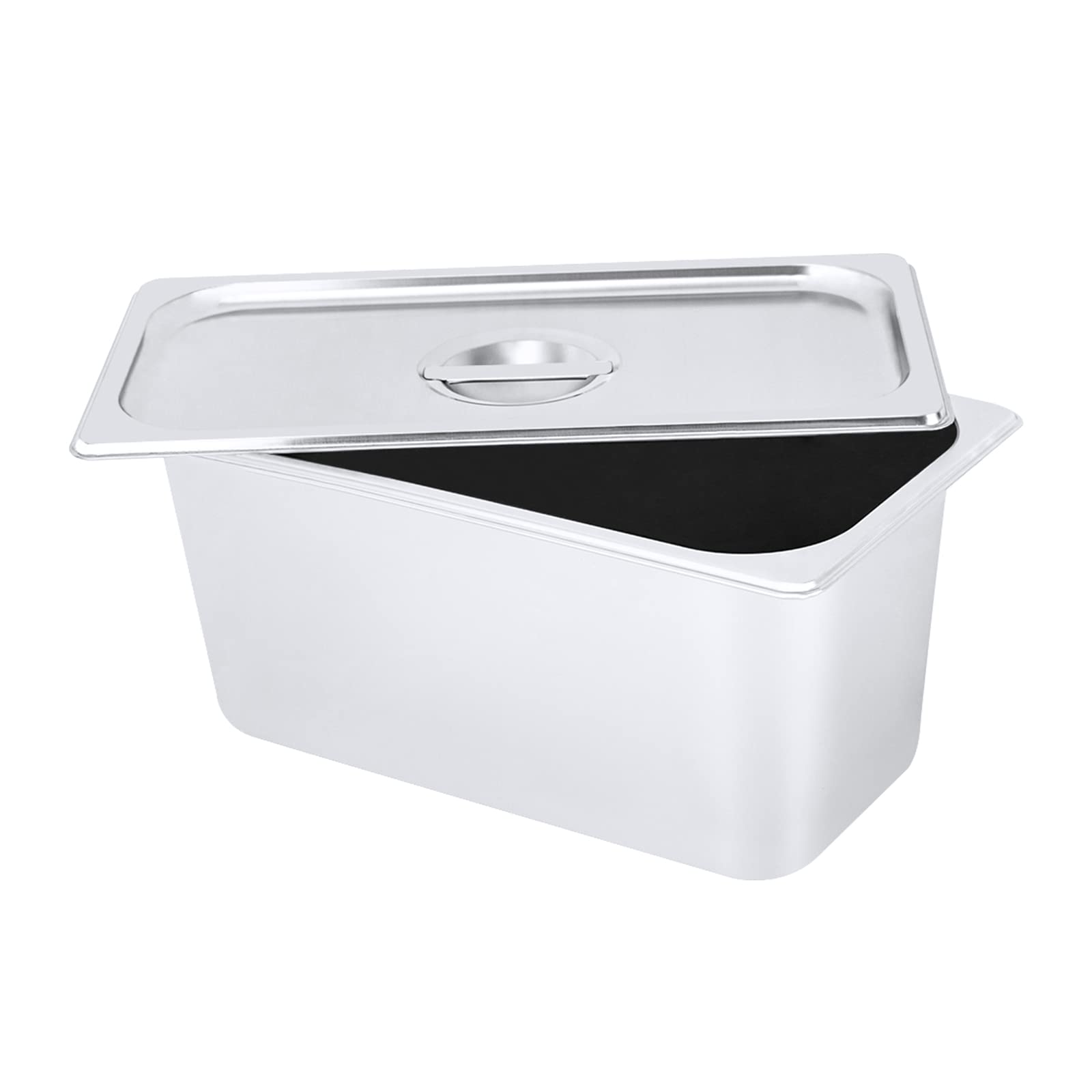 Contenitore per gastronomia in acciaio inox, 4 x 1/3 GastroNorm con coperchio, 6", profondo, per alimenti, torte, hotel, tavolo
