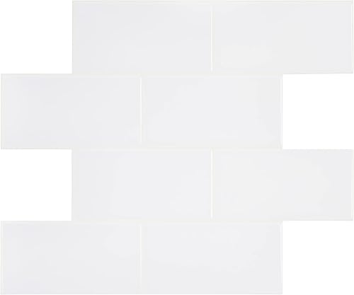 Avant Decor 8 azulejos Azulejos de metro medianos de gel 3D Azulejos para salpicaduras de cocina y baño PVC grueso 10.6 x 12.6 pulgadas