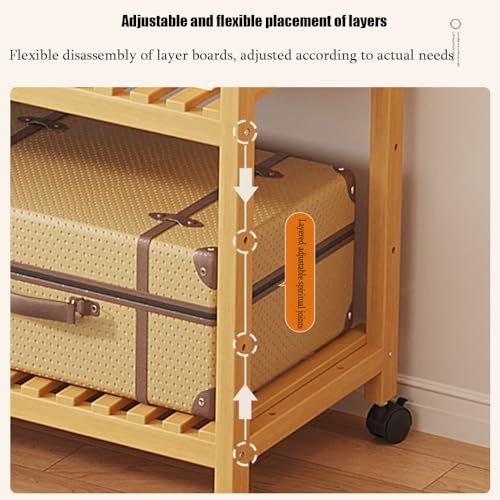 Portant à vêtements à 3 étagères et roulettes multidirectionnelles