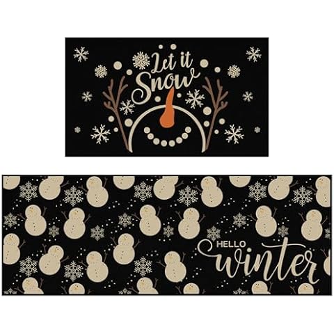 Sieral Christmas Kitchen Rugs Set Cover