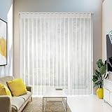 YELLOW BLINDS Vertical Blinds for Patio & Sliding Glass Doors, Light-Filtering Patio Door Blinds for Privacy & Room Separation, 78' W x 84' H, Sheer White
