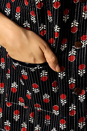 Image of Ravaiyaa - Attitude is everything Women's Floral Printed Reversible Quilted Jacket Coat Blazer Jacket Sleeve Less Waistcoat