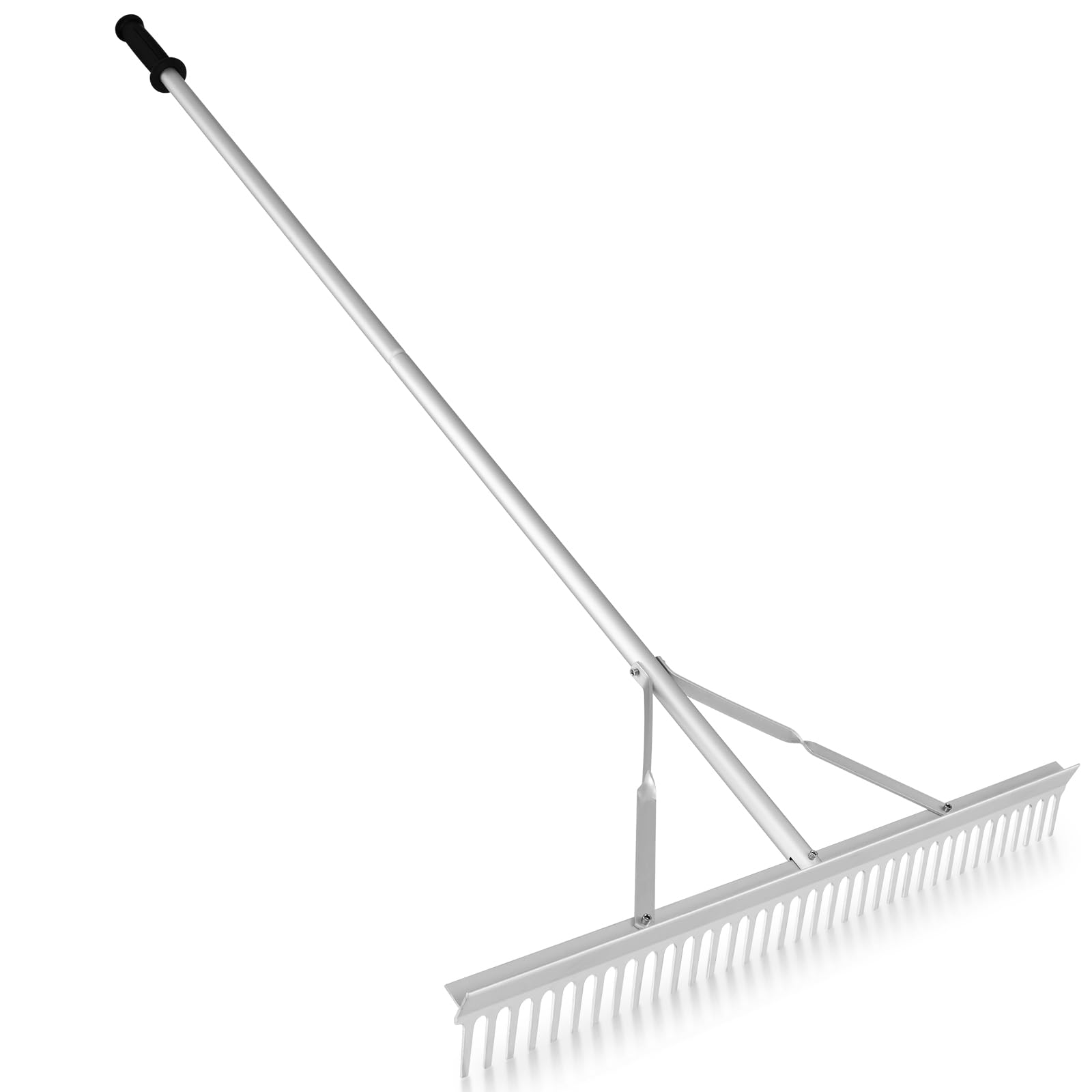 SOARS Rechen Aluminium, Gartenrechen mit 36 Zinken, 91 cm Breite & 174 cm Stiel, Gartenharke Laubrechen Rasenrechen Gartenwerkzeug für Rasenpflege, Landschaftspflege