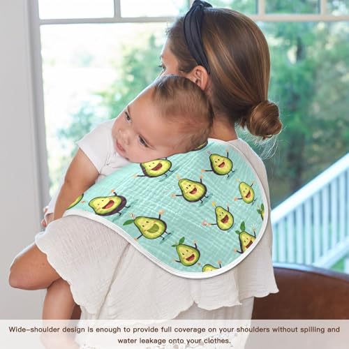 vvfelixl Muslin Burp Cloths Funny Kawaii Avocado Baby Washcloths for Baby Girl Boys 2 Pack4