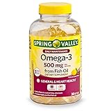 Spring Valley Omega-3 500 mg from Fish Oil Heart Health, Lemon, 360 Softgels