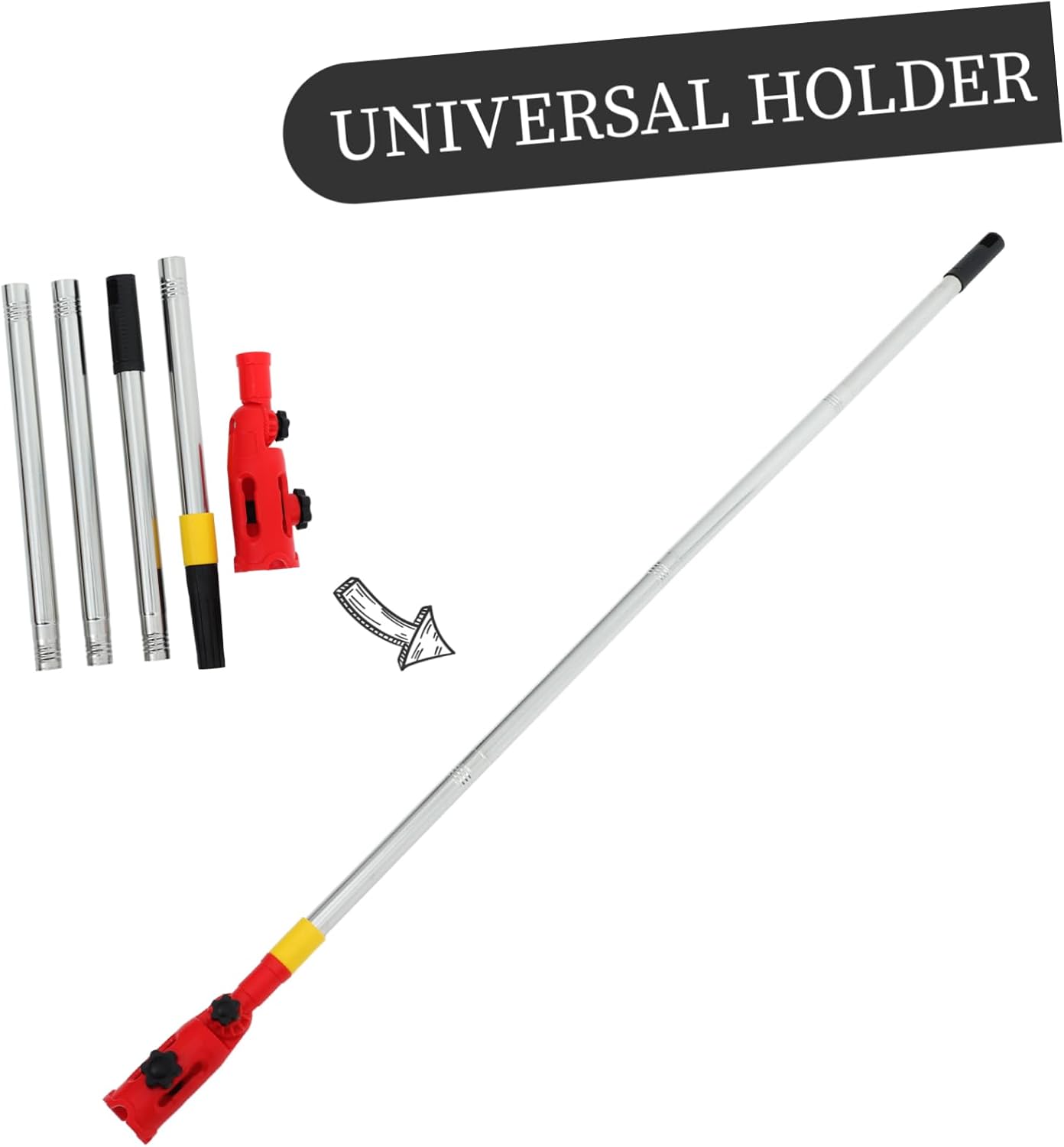 Hemobllo Multi-Angle Paint Brush Extender with Clamp and Telescopic Rod for High Ceilings Walls Trim and Corners Versatile Roller Extension Tool for Easy Painting