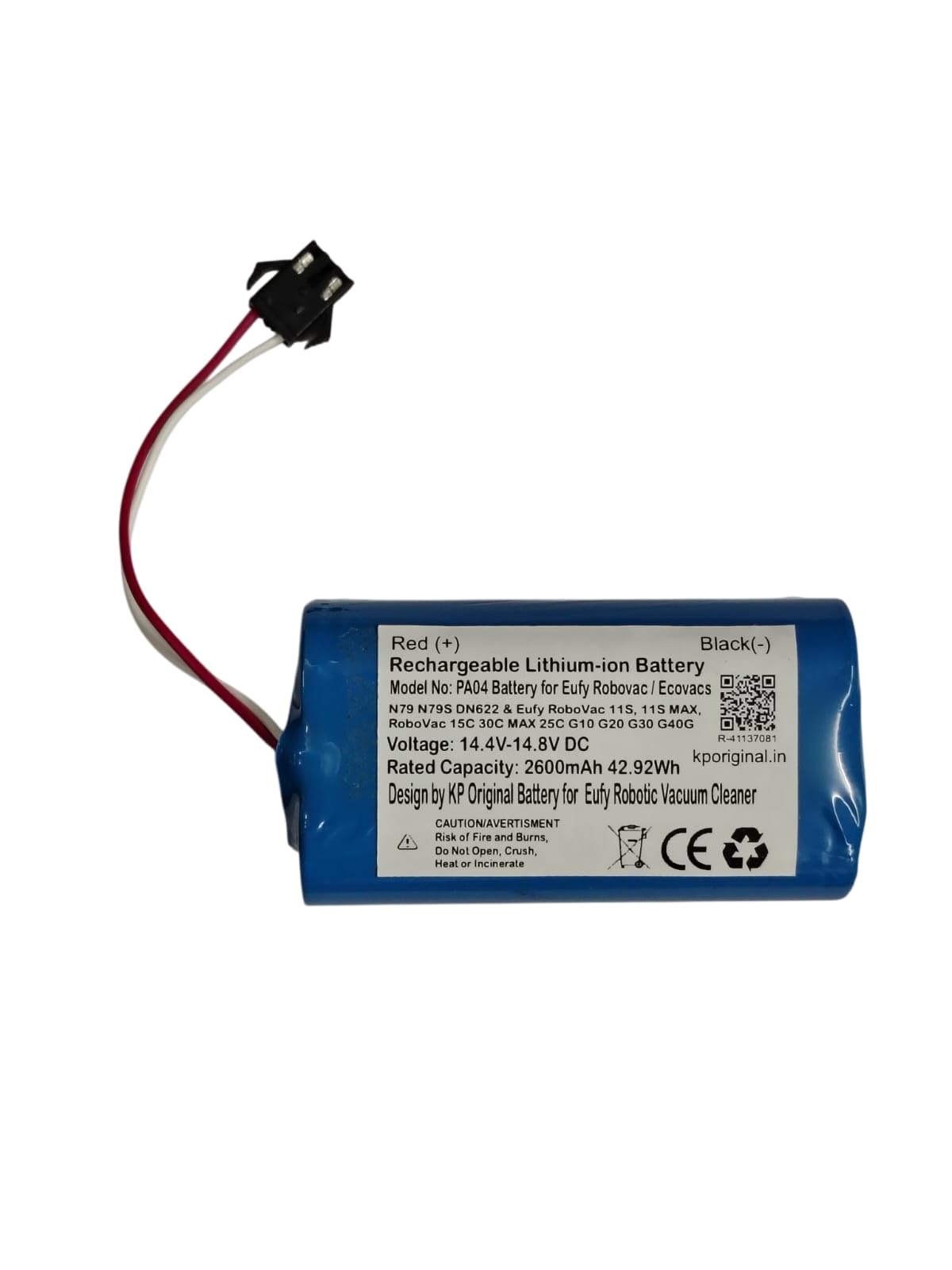 KP Original 14.4V 18650 Lithium ion 14.4V Rechargeable Battery Pack 4S1P Battery for Project Work Industrial Equipment Robotic Vacuum Cleaner Milagrow Redhawk Floor Cleaner Eufy robovac (2600 mah)-image-30