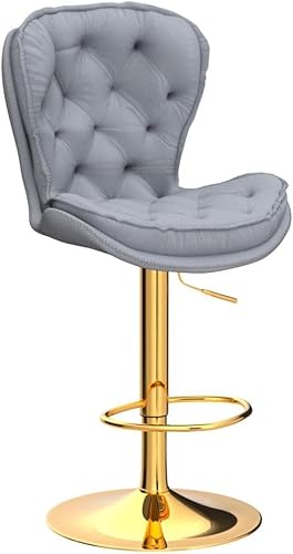 Miniatura 6 de Taburetes de bar giratorios juego de 2 taburetes de bar modernos ajustables con altura de mostrador taburete tapizado de terciopelo copetudo