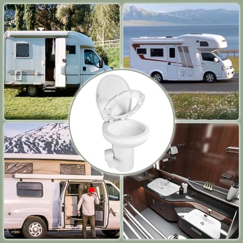 Murealy Upgraded Rv Toilet - Enamel Pedal Flush With Flang T-Type Water Outlets thumb #8