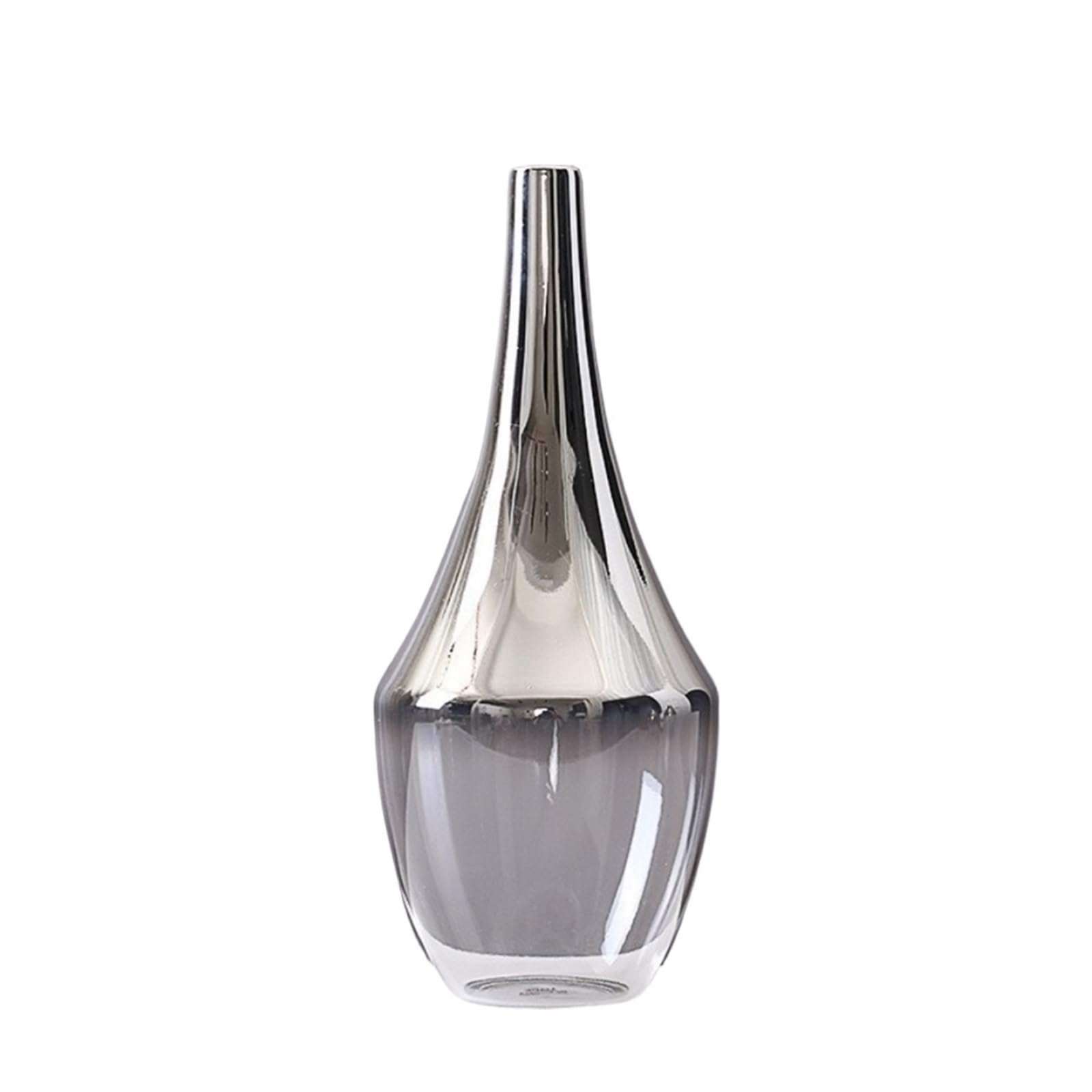Geometric Vases Glass Vase Creative Silver Gradient Dried Insert Desktop Decoration Plant Holder(Style02)