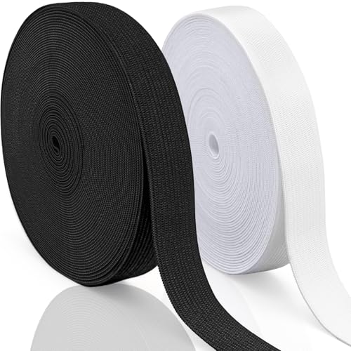 Aerzouser 20m Elastique Couture 20mm, élastique Couture Noir et Blanc, élastique Couture long, Ruban Elastique，Bande Elastique Couture, Pour élastique...